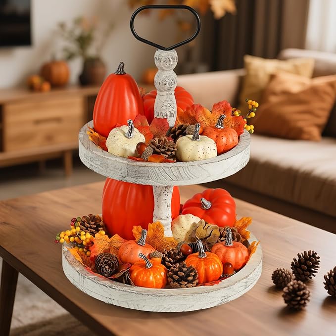 Artmag 51 PCS Artificial Pumpkins, Fall Harvest Decorations with Acorns, Pinecones, Berries, Maple Leaves for Farmhouse Fall Thansgiving Halloween Decor Decoration-Ruum Studio Home
