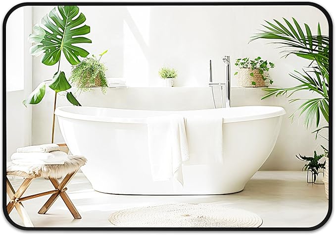 Fabuday Big Black Bathroom Mirror for Over Sink Wall - 26x38 Rounded Rectangle Mirror with Matte Metal Frame, Large Rectangular Vanity Mirrors for Bedroom, Entryway, Horizontally/Vertically-Ruum Studio Home