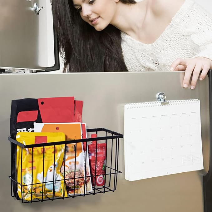 dedoot Magnetic Holder Locker 11"x 3.9"x 5.9" Strong Magnetic Black Mesh Holder Magnetic Basket Organizer Shelf Rack for Whiteboard,Fridge, Sponge, Recipe, Beverage,Refrigerator,Office File Foil-Ruum Studio Home
