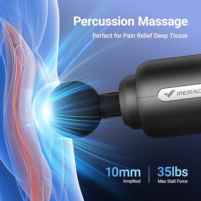 MERACH Massage Gun Deep Tissues, Percussion Massager Tools with 6 Massage Heads, Portable Hand Held Muscle Massagers for Pain Relief Deep Tissue, Cool Gifts for Men and Women-Ruum Studio Home