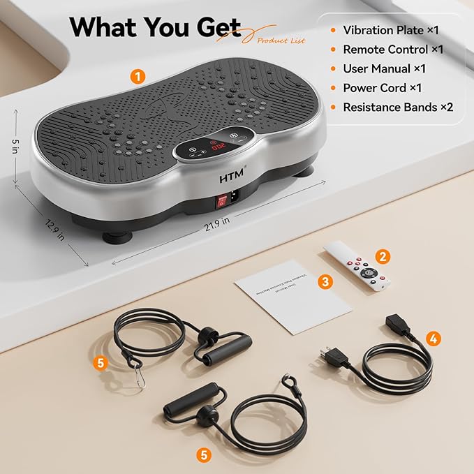 Vibration Plate Exercise Machine - 300 lbs Weight Capacity, 120 Speed Levels, 9 Workout Modes for Home Fitness, Muscle Toning & Weight Loss-Ruum Studio Home