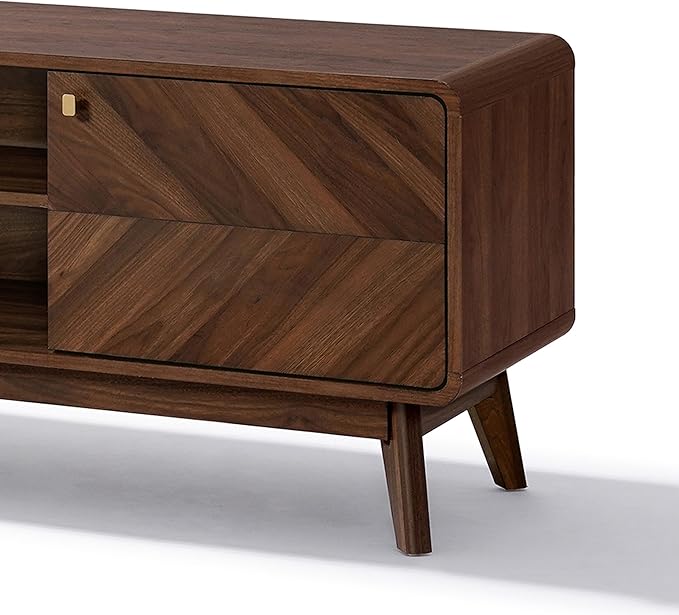 LuxenHome Mid Century Modern TV Stand, 63" TV Stands for Living Room for TVs up to 65", Entertainment Center with Storage, Wood TV Console with Tapered Legs, Television Stands-Ruum Studio Home
