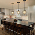 Clear Glass Chandeliers Lighting Pendant Lights for Kitchen Island Dining Room Light Fixture Chandeliers Hanging Light with Warm Light Bulb-Ruum Studio Home