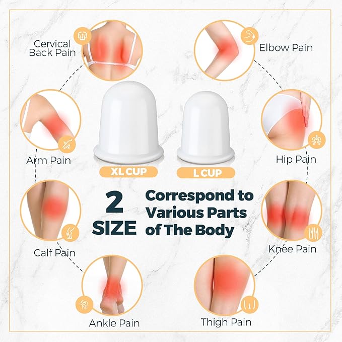 TrelaCo 12 Pcs 2 Size Cupping Therapy Set Silicone Anti Cellulite Cupping Kit for Massage Therapy Cupping Therapy Set Vacuum Suction Cup for Arthritis Relief, Pain Reduction Adults Home Use (White)-Ruum Studio Home