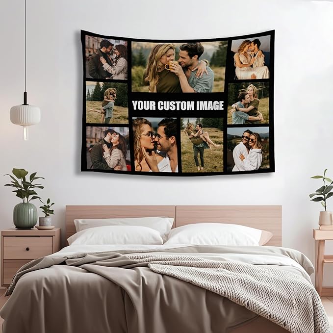 Custom Tapestry For Wall Bedroom Custom Backdrop Personalized Image Text Photo Customized Funny Tapestry Banners And Signs Multiple Pictures Horizontal Tapestrys-Ruum Studio Home