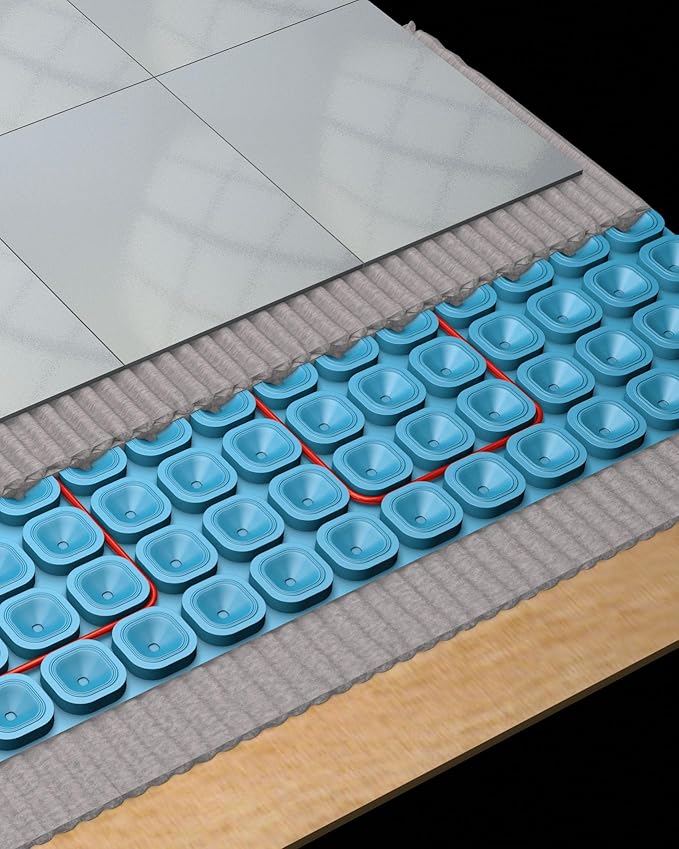 All-in-one Electric Radiant Floor Heating Kit 15 Sq Ft 120V with 2855401 Thermo Basic Non-programmable Thermostat, Heat Uncoupling Membrane, Underfloor Heat Cable, Safe Installation Tools-Ruum Studio Home