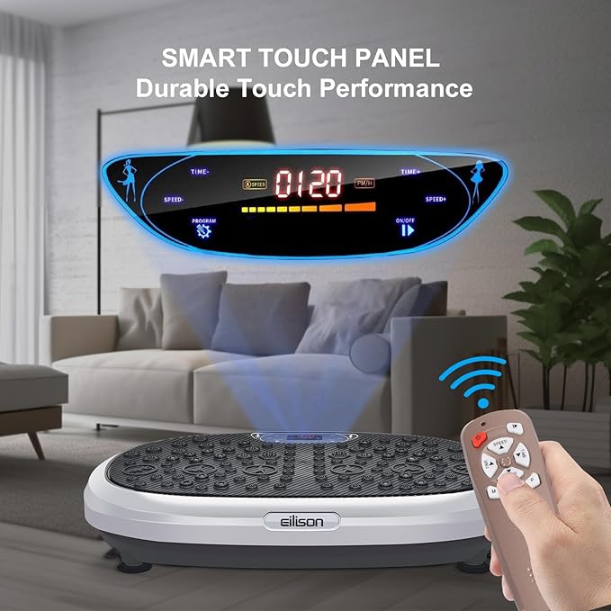 EILISON FitMax 3D XL Vibration Plate Exercise Machine - Whole Body Workout Vibration Platform w/Loop Bands - Lymphatic Drainage Machine for Weight Loss, Shaping, Wellness, Recovery-Ruum Studio Home