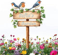 Personalized Bird Metal Sign with Stake,Custom Gardener Last Name Signs Outdoor Decor,Customized Flower Gardening Housewarming Gifts,Birds on the Branch Plaques for Patio Lawn Porch Backyard Farmhouse-Ruum Studio Home