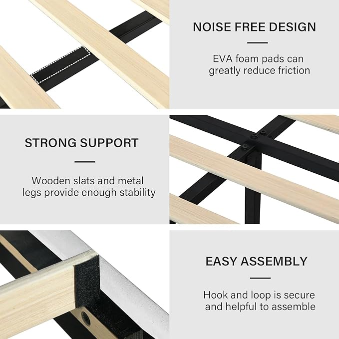 Queen Size Bed Frame with Headboard, Velvet Upholstered Platform Bed with Vertical Channel Tufted Design, No Box Spring Required, Easy Assembly, White-Ruum Studio Home