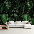 WFBHUA-Green Banana Leaf Wallpaper Mural Tropical Jungle Botanical Leaves Wallpaper for Living Room Bedroom(Not Peel and Stick)-Ruum Studio Home