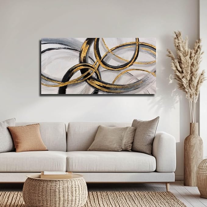 SOUGUAN Canvas Wall Art - Black and White Artwork - Abstract Graffiti Painting - Wall Art for Living Room Bedroom Kitchen Home Wall Decorations 20x40 Inch-Ruum Studio Home