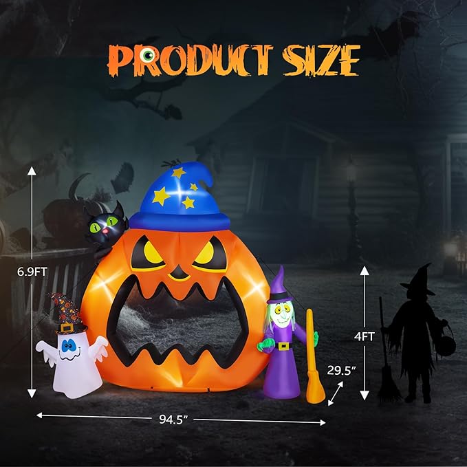 AW Animated Halloween Decorations,Scary Witch,6 FT Life Size Standing Clown,Motion/Sound Activated LED Eyes Creepy Sound,Haunted House Props,Party Outdoor Indoor Lawn Yard Patio 2025-Ruum Studio Home