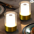 LED 4" Small LED Battery Operated Lamp Set of 2, Cordless Rechargeable Table Lamp, Mini Night Light, Waterproof Outdoor Desk Lamp for Bathroom Bar Dining Room Nursery Baby Coffee Shop (Bronze)-Ruum Studio Home