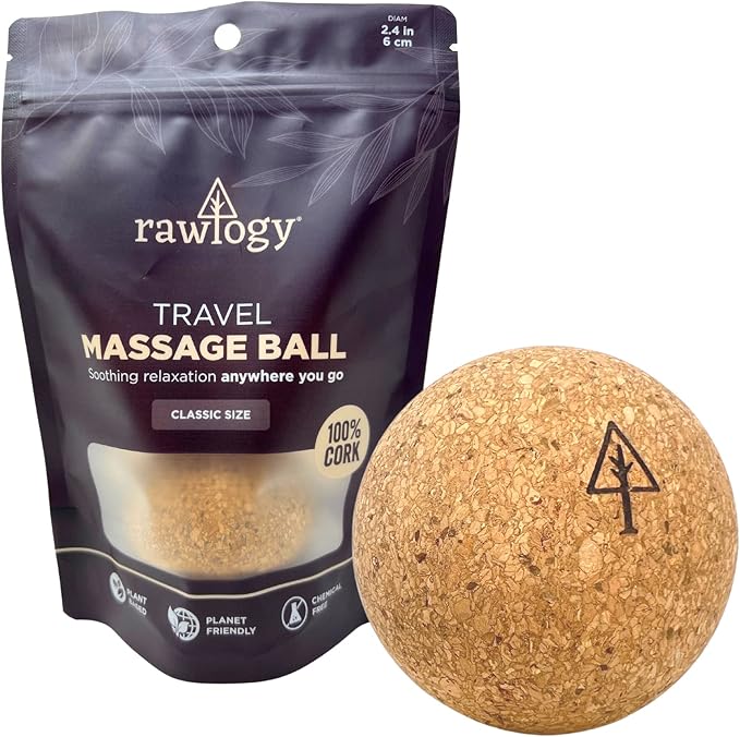 Travel Cork Massage Ball | Lightweight, Sustainable Alternative to Lacrosse Ball for Muscle Pain Relief (2.5 Inch (Pack of 1), Sanded Cork)-Ruum Studio Home