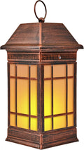 14" Solar Lantern Outdoor Waterproof, Glass Flickering Flame Solar Lanterns, Hanging Metal Lantern Decorative for Patio Front Porch Garden Backyard Tabletop Party Decoration-Ruum Studio Home