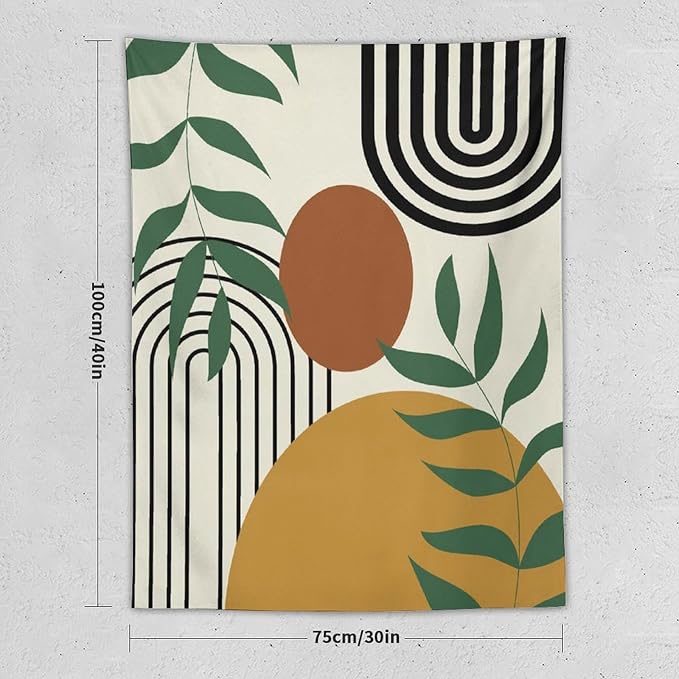 ICMOLYYENLO Boho Plant Aesthetic Tapestry, Abstract Medieval Arch Sun Home Aesthetic Wall Hanging For Bedroom Living Room Dormitory Tapestry 40x60 Inches-Ruum Studio Home