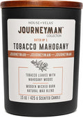 Journeyman Collection Candle, 15oz, Wooden Wick, Tobacco Mahogany, Large Painted Jar-Ruum Studio Home