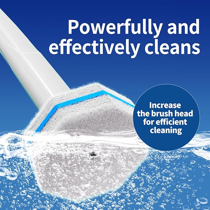 60pc Refills Disposable Toilet mats Brush Cleaning System, Toilet Cleaning Brush, 60 Replacement Brush Heads, No Handle or Base，Toliet Wand Refills,Toilet Bowl Clean Refill Pads,Toilet Scrubber Refill-Ruum Studio Home
