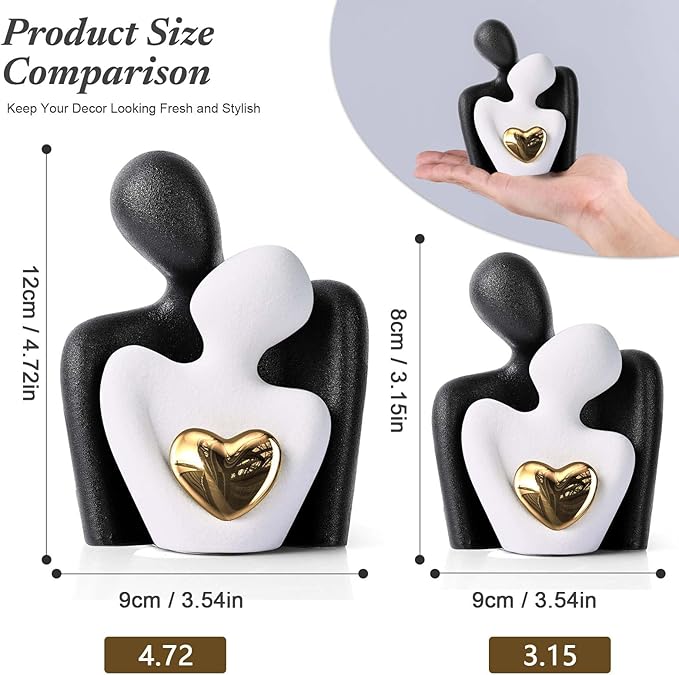 XMGZQ Mini Couple Statue Tv Stand Decor Items for Living Room Home Decor,Bedroom Decor for Couples Sculpture for Anniversary Wedding,Love Gifts for Couples 2025,Knick Knacks for Shelves-Ruum Studio Home