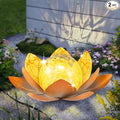 Garden Solar Light Outdoor(2Pack),Crackle Globe Glass Lotus Decoration, Waterproof Metal LED Flower Lights for Patio,Lawn,Walkway,Tabletop,Ground-Ruum Studio Home