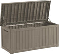 230 Gallon Double-Wall Resin Deck Box - Lockable Waterproof Outdoor Storage Box, 1000lbs Capacity & Doubles as Seating for Patio Furniture - Garden Tools, Pool Accessories (Brown)-Ruum Studio Home