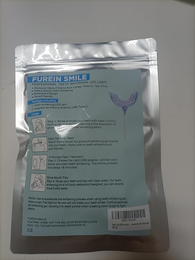 Teeth Whitening Accelerator Light, 32x Blue LED Light Mouth Tray Teeth Whitening Enhancer Light Trays Connected with iPhone/Android/USB for Home Use-Ruum Studio Home