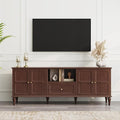ARTPOWER 67'' Mid-Century Modern TV Stand with Storage Drawer and Doors, Long TV Stand with Adjustable Shelves for 75 Inch TV for Living Room, Bedroom, Brown-Ruum Studio Home