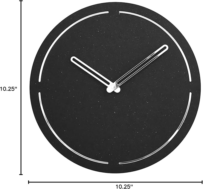 Stephanie Imports Modern Minimalist Dark Concrete Gray Silent Wall Clock (Silver)-Ruum Studio Home