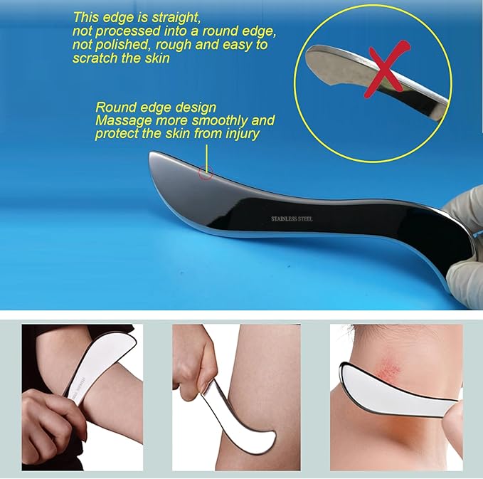 BYYDDIY 7 in 1 Stainless Steel Gua Sha Muscle Scraper Tools Kit (N-7PCS)-Ruum Studio Home