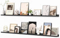 Heimlove Picture Ledge Shelf, Floating Shelves Set of 2, 72 Inches Long Large Picture Shelf for Wall with Ledge, Kids Bookshelf Wall Mounted for Living Room Bedroom Decor Books Photo Frames, Black-Ruum Studio Home