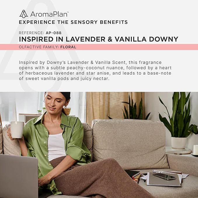 Aromaplan Scents, Clean Smelling Essential Oils,Inspired by Lavender & Vanilla Downy (5 Fl Oz /148ml)-Fresh Scent Essential Oil for Diffuser,USA Fragrance, Bigger Bottle, Bolder Aroma & Longer Lasting-Ruum Studio Home