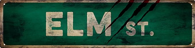 Vintage Tin Sign Retro Metal Elm St Signs Stylish Wall Art Plaques for Home Decor Bathroom Kitchen House and Gothic Wall Decor or as a Unique Poster 16x4 in-Ruum Studio Home