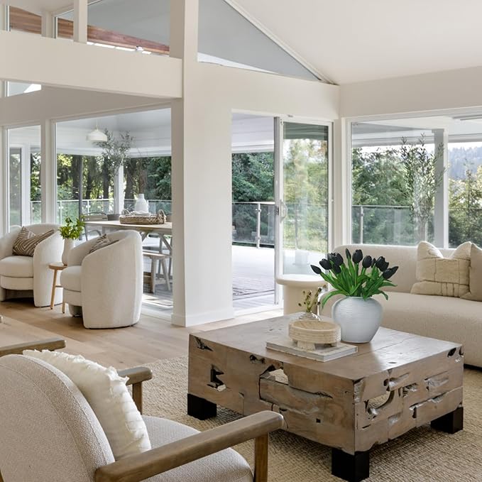 15pcs Artificial Tulips Flowers, Fake Tulips Real Touch, Faux Latex Tulips Bouquets, for Party Wedding Home Room Decoration (Black)-Ruum Studio Home