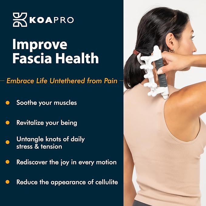 KOAPRO Facia Blaster Fascia Massage Tool for Myofascial Release - Manual Trigger Point and Deep Tissue Sore Muscle Relief, Holistic Fascia Health, Cellulite Massager Tool for Legs, Neck, Back and more-Ruum Studio Home
