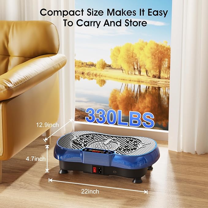 Vibration Plate Exercise Machine, 180 Speed Levels Vibration Plate for Lymphatic Drainage, Whole Body Workout Vibrating Fitness Platform, Effective for Weight Loss, Shaping, Toning & Wellness-Ruum Studio Home
