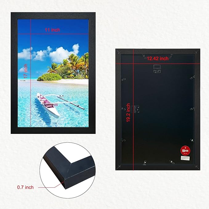 VCK Poster Frame 11x17 Set of 3, Wood Black Picture Frame, Wall Gallery Photo Frames, 3 Pack-Ruum Studio Home