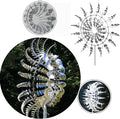 Unique and Magical Metal Windmill, 3D Wind Kinetic Sculpture, Wind Spinner Solar, Lawn Solar Wind Spinners for Yard and Garden, Wind Catchers Metal Outdoor Patio Decoration (1 PCS -Silver)-Ruum Studio Home