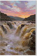 The surging waterfall scenery in the canyon is suitable for posting in the living room bedroom and office landscape posters-Ruum Studio Home