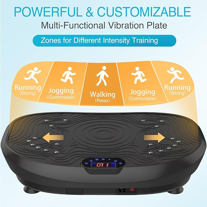 AXV Vibration Plate Exercise Machine Whole Body Workout Power Vibrate Fitness Platform Vibrating Machine Exercise Board for Weight Loss Shaping Toning Wellness Home Gyms Workout-Ruum Studio Home