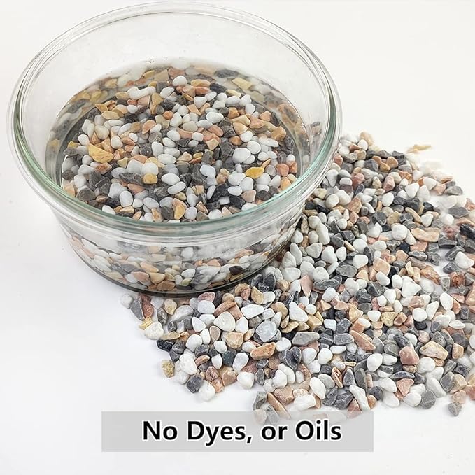 10LB Succulent and Cactus Gravel Pebbles, 1/5 Inch Natural Decorative Polished Stones, River Rocks for Plants, Vases, Aquariums, Terrarium and Outdoor Gardening,Mixed Color-Ruum Studio Home