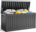 80 Gallon Resin Deck Box, Lockable Outdoor Storage Box for Patio Cushions Storage Furniture,Garden Tools, Pool Supplies, Weatherproof and UV Resistant- Black (80 Gallon)-Ruum Studio Home