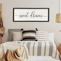 Sweet Dreams Wall Decor Above Bed 40''×15'' Master Bedroom Large Sweet Dreams Sign Farmhouse Wall Decor Guest Room Wood Rustic Framed Over Bed Wall Art Hanging Decoration (Black)-Ruum Studio Home