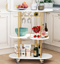 3 Tier Gold Bar Carts for Home Bar Serving Cart with Wheels, Heavy Duty Bar Wine Cart with Storage Shelves, for The Living Room, Kitchen, Bar, Party-Ruum Studio Home