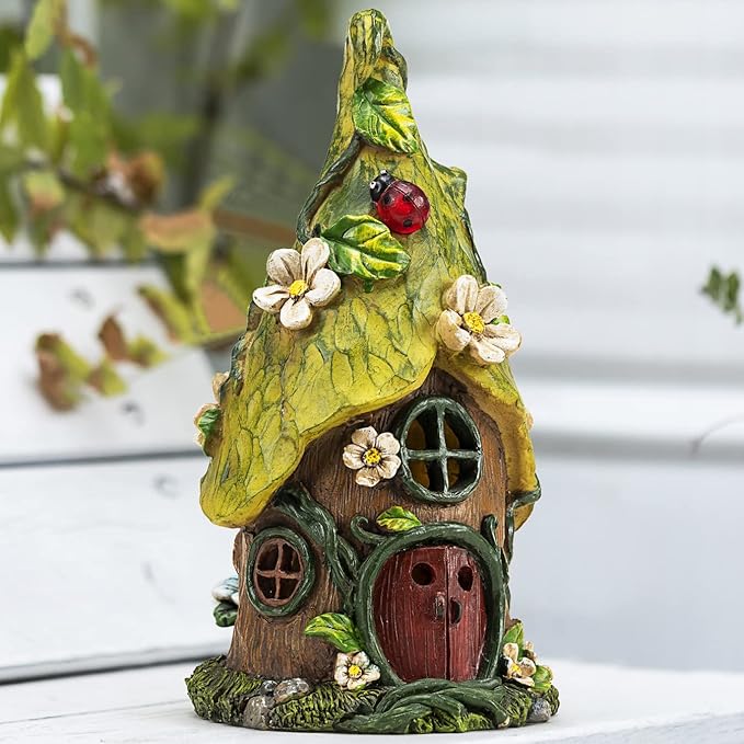 Garden Decor Outdoor Solar Statues, 9.4Inch Resin Fairy Garden Solar Lights Birthday Gifts for Women Yard Decorations, Gardening Gifts for Patio, Balcony, Porch Decor-Ruum Studio Home