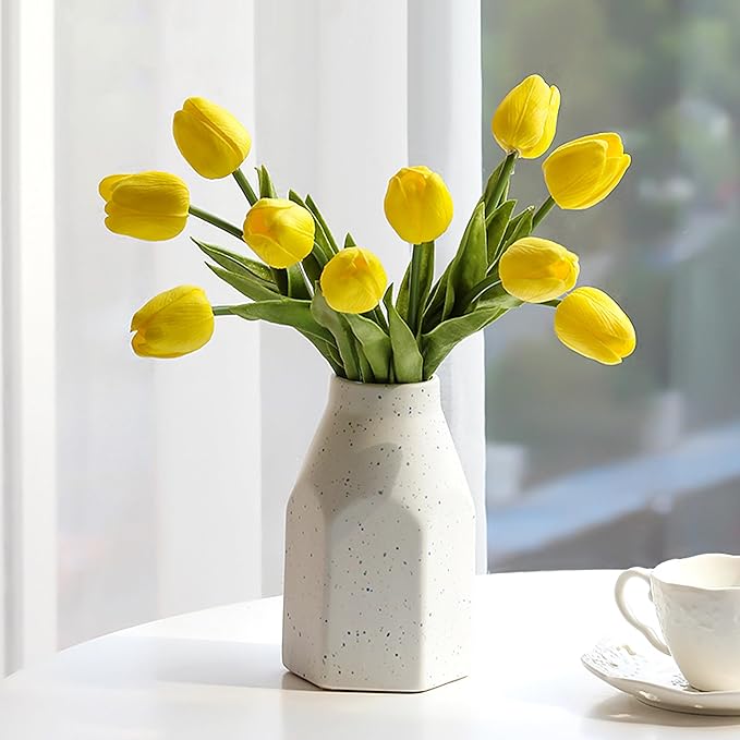 20pcs Yellow Artificial Tulip Fake Flower 12.9 Inch Spring Mother's Day Easter Gift for Home Kitchen Wedding Decoration-Ruum Studio Home