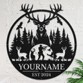 Personalized Metal Signs - Custom Shed Wall Decor, Black Deer Metal Art, Home Sign Plaques, Outdoor Decorative Signage (Style C)-Ruum Studio Home