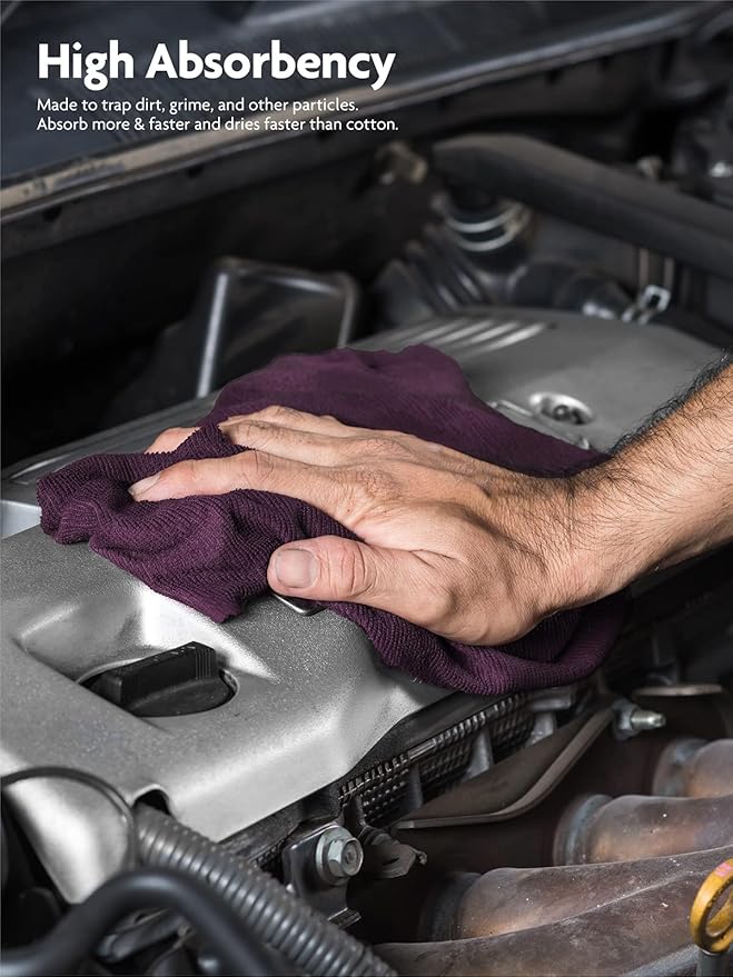 Fantasticlean Microfiber Cleaning Cloth Roll -75 Pack, Tear Away Microfiber Towels, 12" x 12", Reusable, Washable, Scratch Free, Ultra Absorbent Dish Rags for Car, Home, Garage or Shop (Dark Purple)-Ruum Studio Home