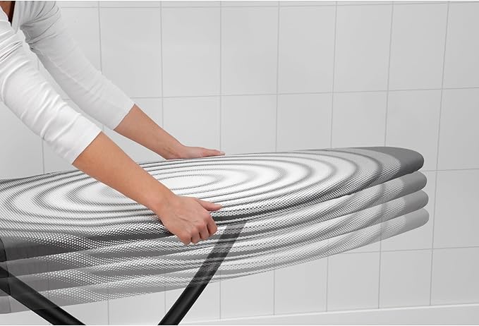 Brabantia - Ironing Board C - Extra Large Steam Unit Holder - Adjustable in Height - Non-Slip Rubber Feet - Cotton Cover with Foam Layer - Foldable XL Unit - Titan Oval - 49 x 18 inches-Ruum Studio Home