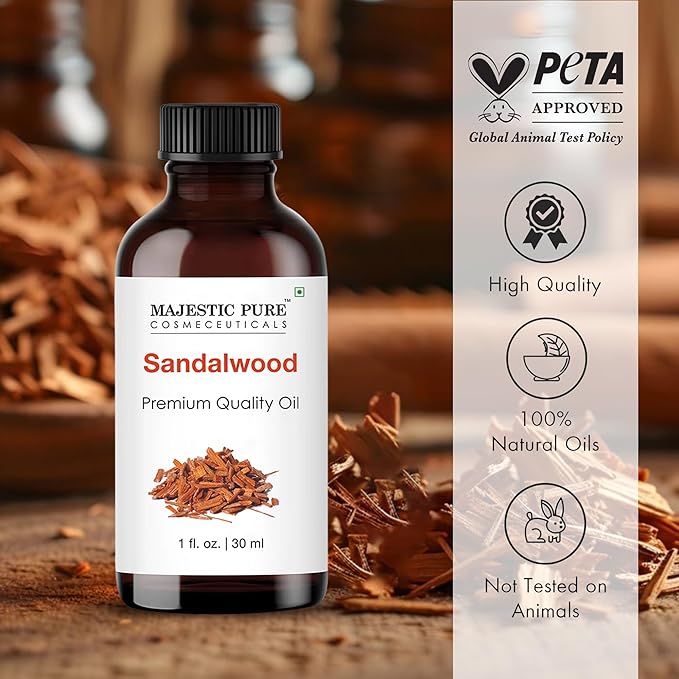 Majestic Pure Sandalwood Essential Oil with Glass Dropper - 1 Fl Oz - 100% Pure and Natural Sandalwood Oil - Premium Grade Essential Oils for Diffuser, Aromatherapy, Soap and Candle Making-Ruum Studio Home