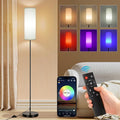 FRIDEKO HOME Floor Lamps for Living Room, Dimmable Colors Temperature & Brightness, Modern Floor Lamp Remote, Tall Standing Lamps for Kid Room Bedroom Office, White Lampshade 9W RGB Smart Bulb-Ruum Studio Home